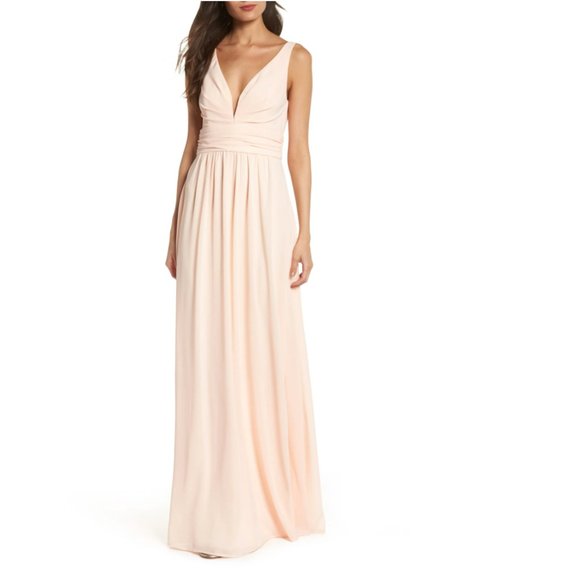 Lulu's Dresses & Skirts - LULUS V-Neck Chiffon A-Line Gown